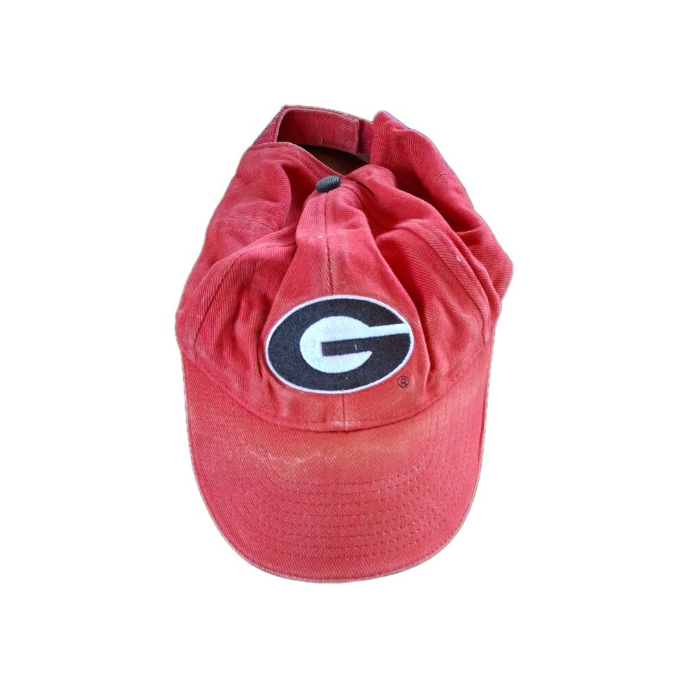 Team Starter Georgia Bulldogs Dawgs Cap Adult Fitted Small Big Logo Red Hat